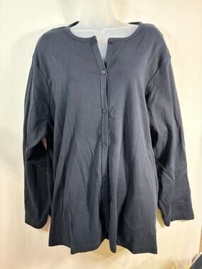 Lands End Plus Size Cardigan Black EUC